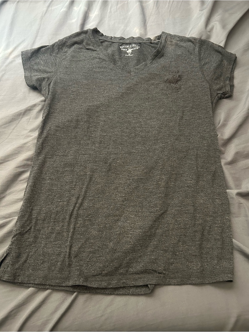 Beverly Hills Polo Club Men's Dark Charcoal V-Neck Tee